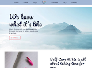 Screen grab of self care website
