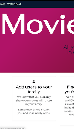 Screen grab of movie site project