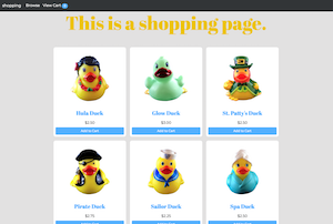 Screen grab of a shopping site
