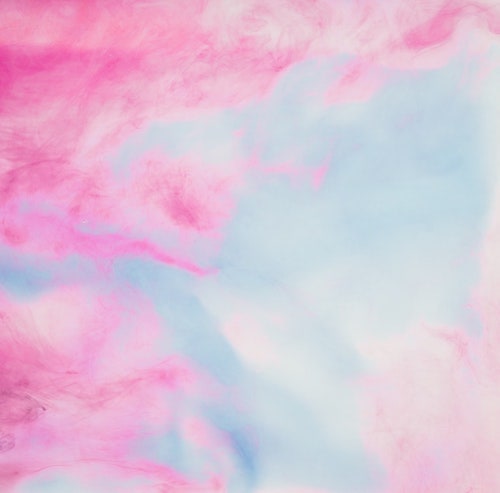 Pink and blue cloud bursts